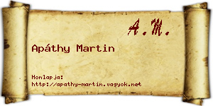 Apáthy Martin névjegykártya