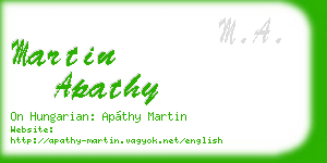 martin apathy business card